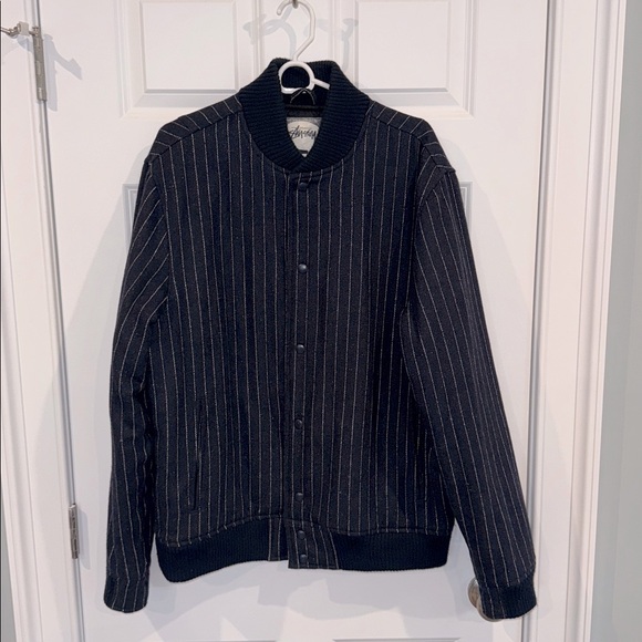 Vintage Stussy Insulated Bomber Navy Large - Picture 1 of 6